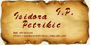 Isidora Petrikić vizit kartica
